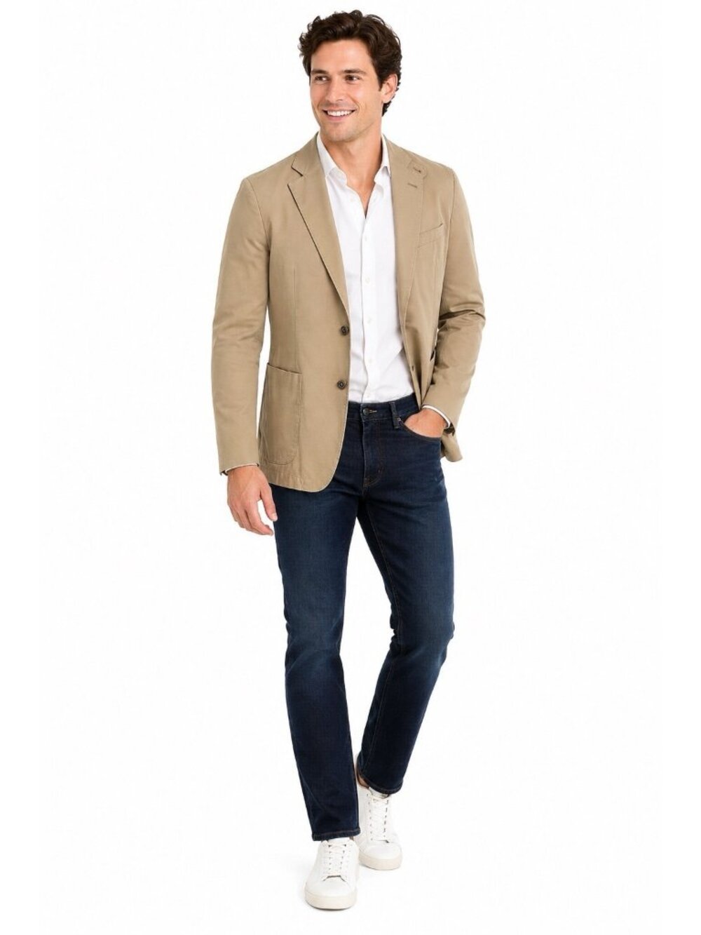 FLYNT jacket blazer sport coat khaki 42R 100% cotton business casual bueller